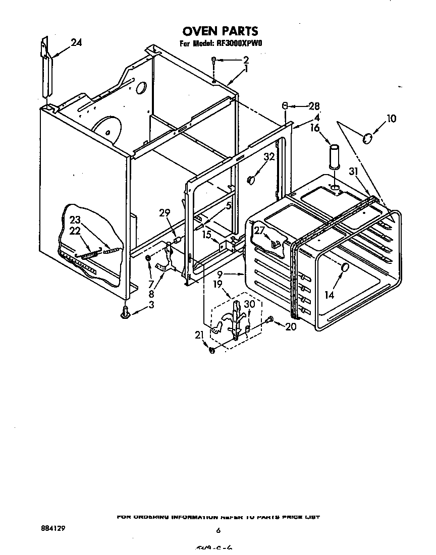 Whirlpool RF3000XPW0 oven diagram