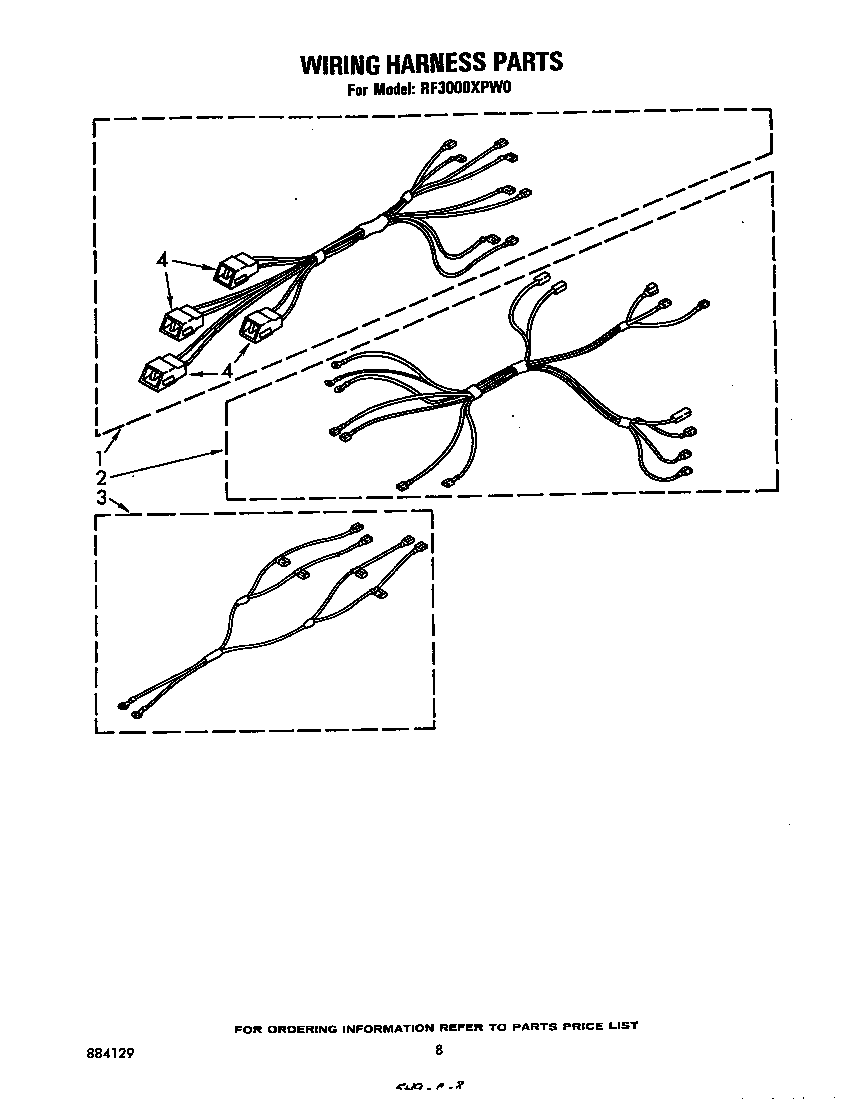 Whirlpool RF3000XPW0 wiring harness diagram