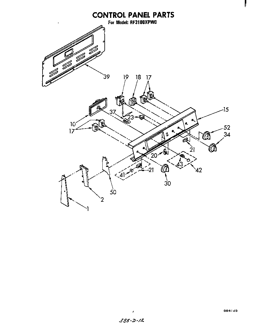 Whirlpool RF3100XPW0 control panel diagram