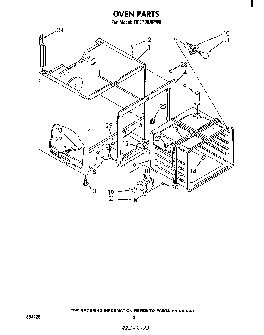 Whirlpool RF3100XPW0 oven (continued) diagram