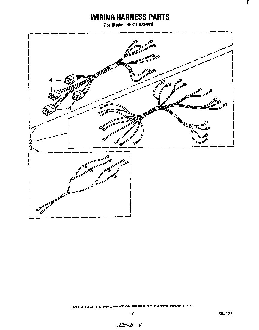 Whirlpool RF3100XPW0 wiring harness diagram