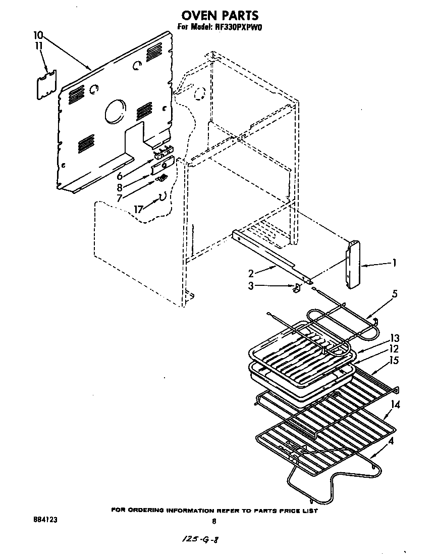 Whirlpool RF330PXPW0 oven diagram