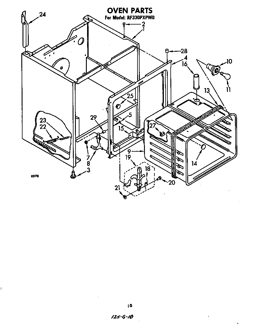 Whirlpool RF330PXPW0 oven diagram