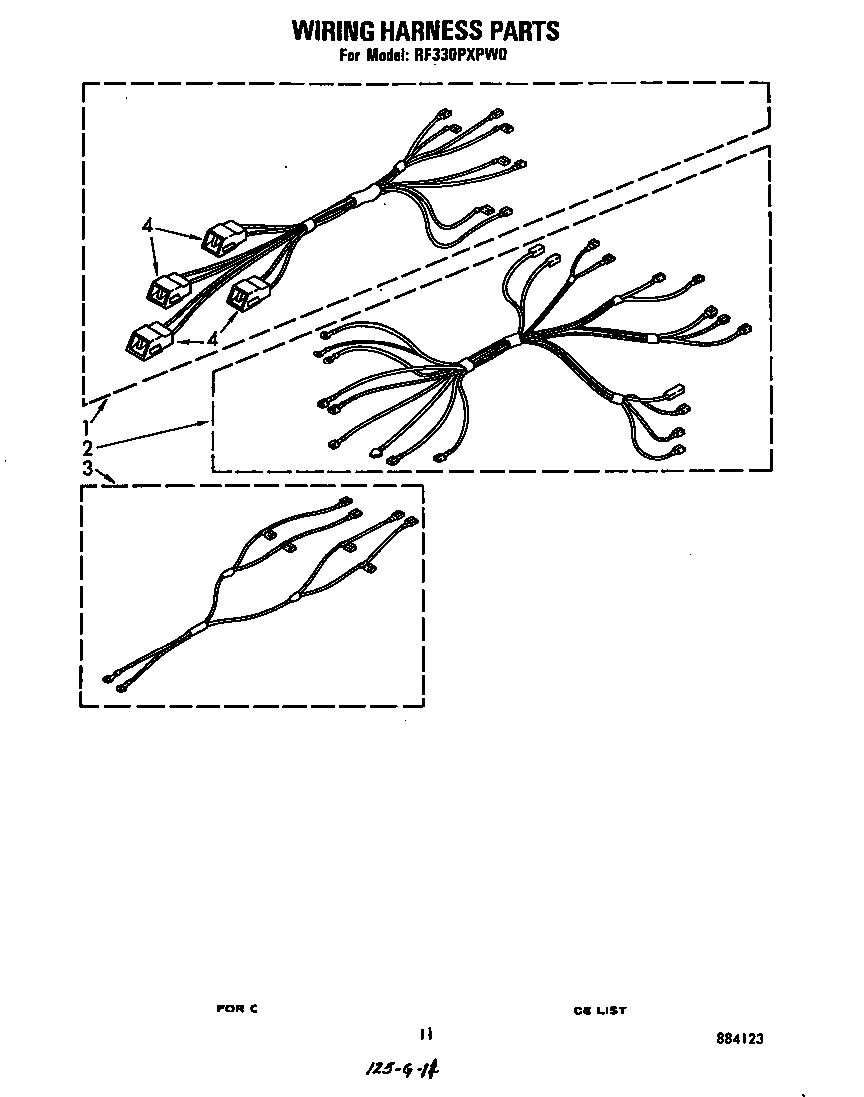 Whirlpool RF330PXPW0 wiring harness diagram