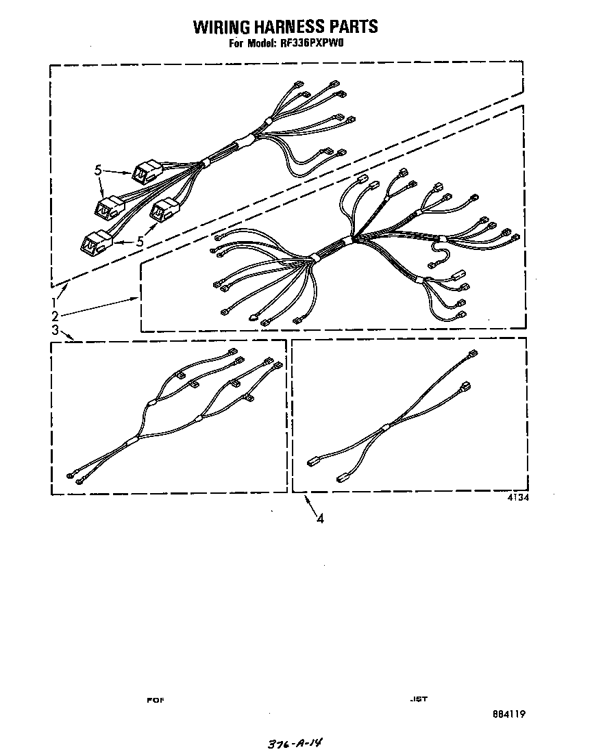 Whirlpool RF336PXPW0 wiring harness diagram