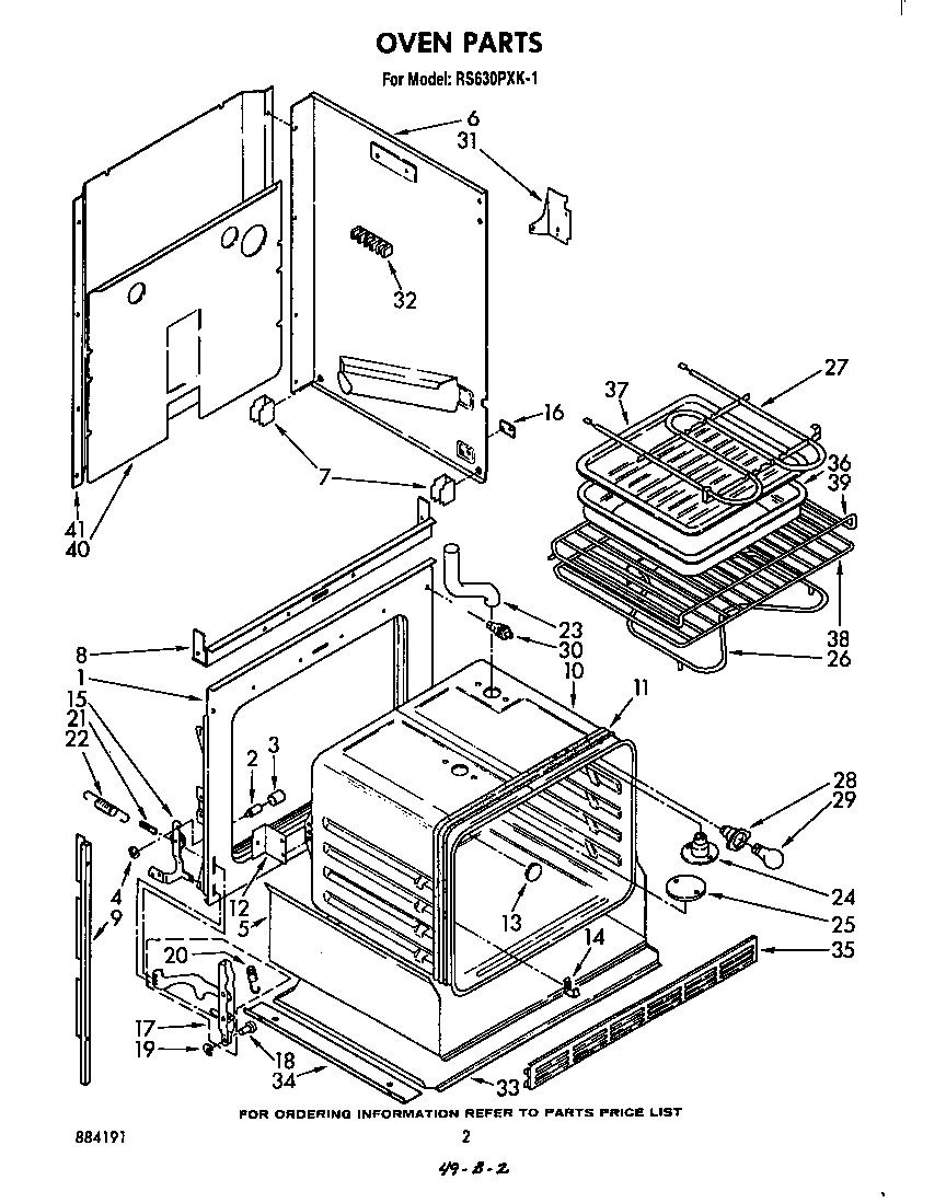 Whirlpool RS630PXK1 oven parts diagram