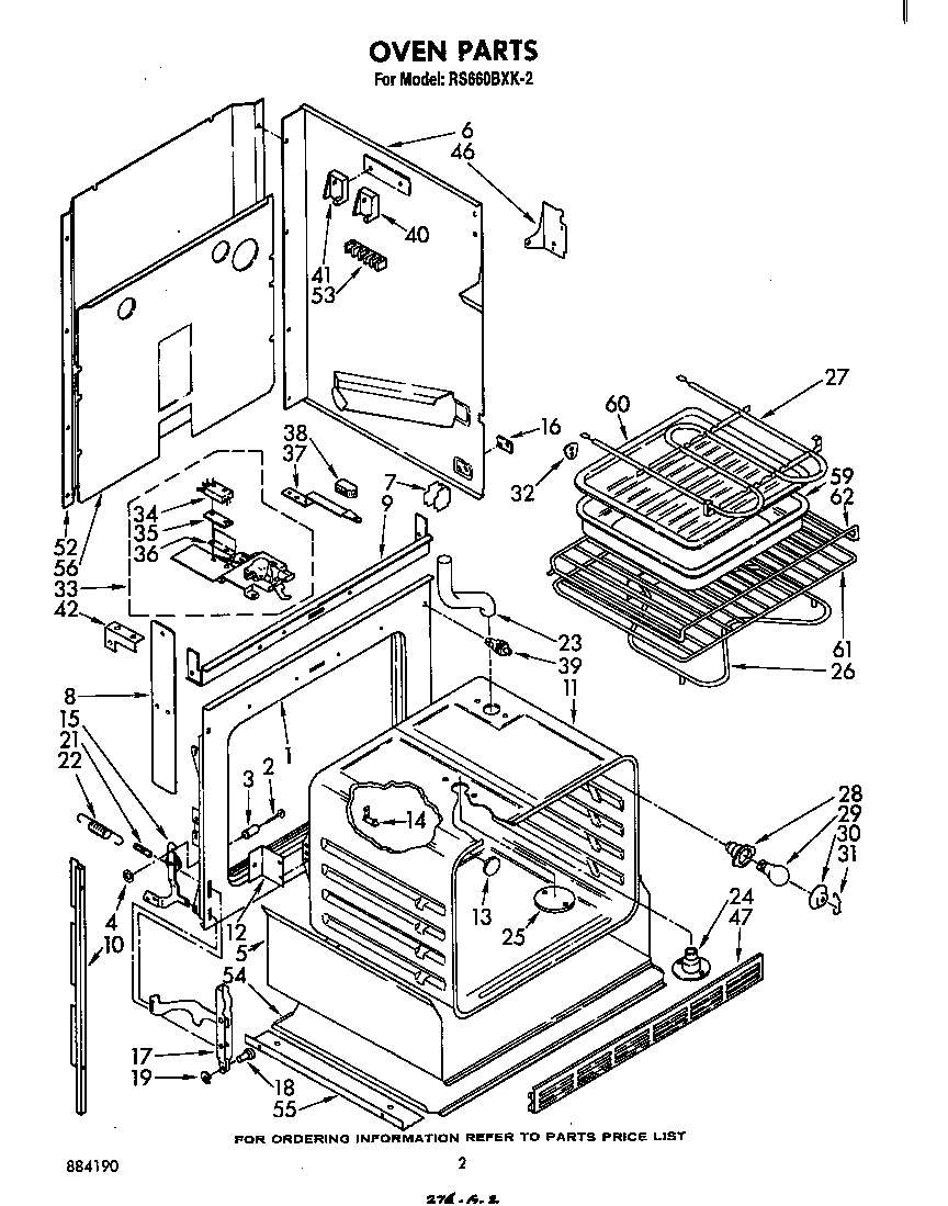 Whirlpool RS660BXK2 oven diagram