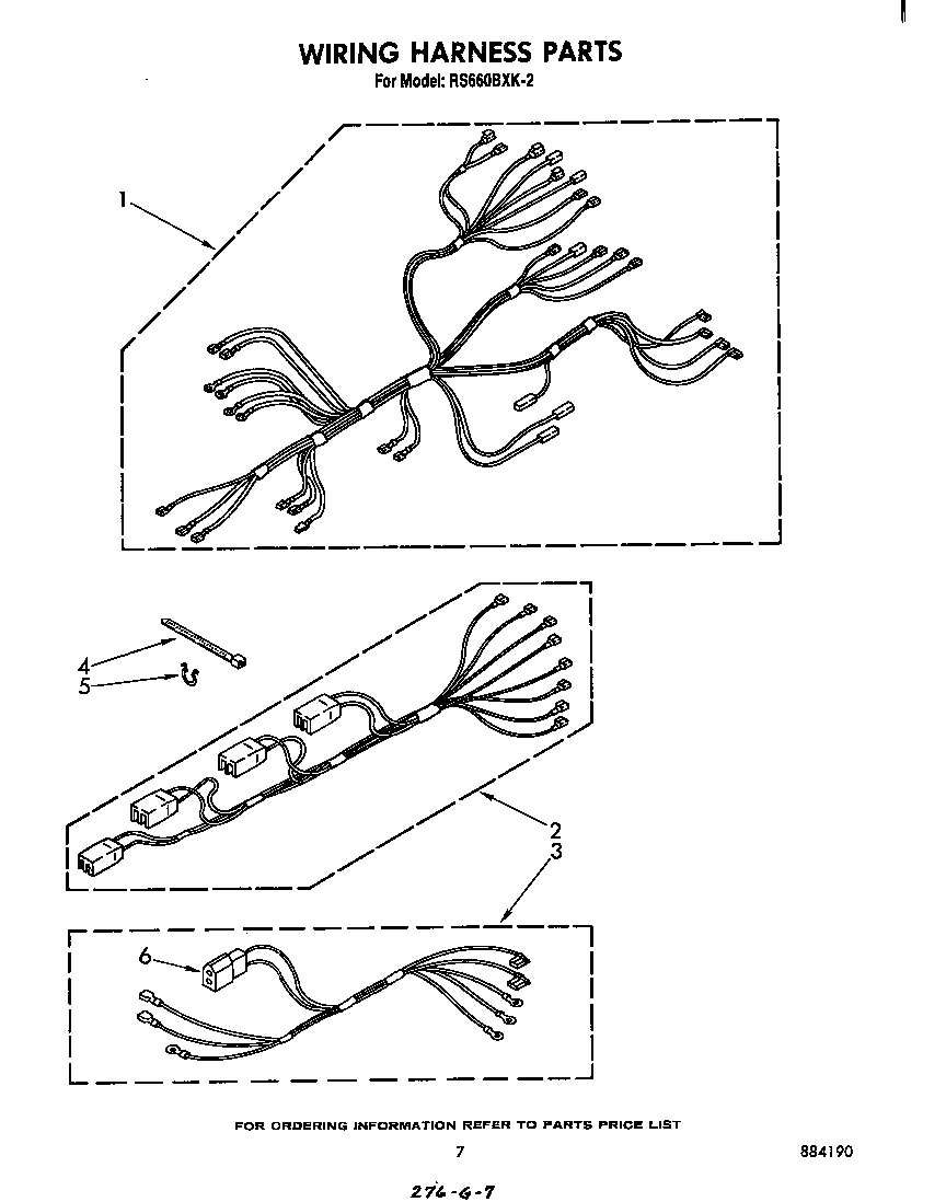 Whirlpool RS660BXK2 wiring harness diagram