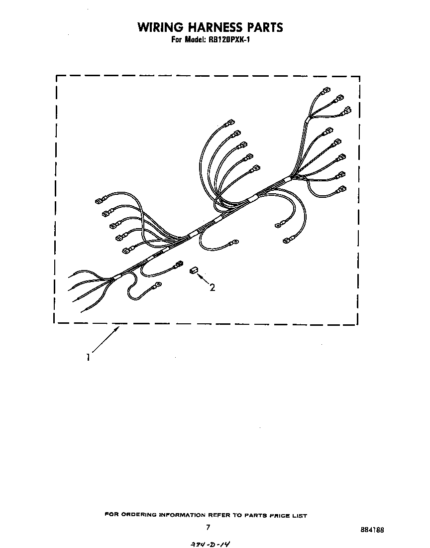 Whirlpool RB120PXK1 wiring harness diagram