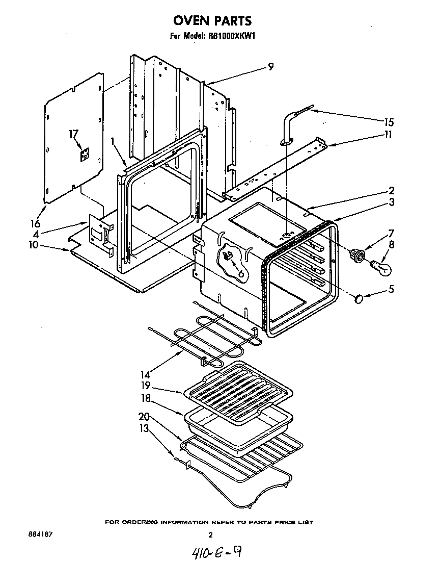 Whirlpool RB1000XKW1 oven diagram