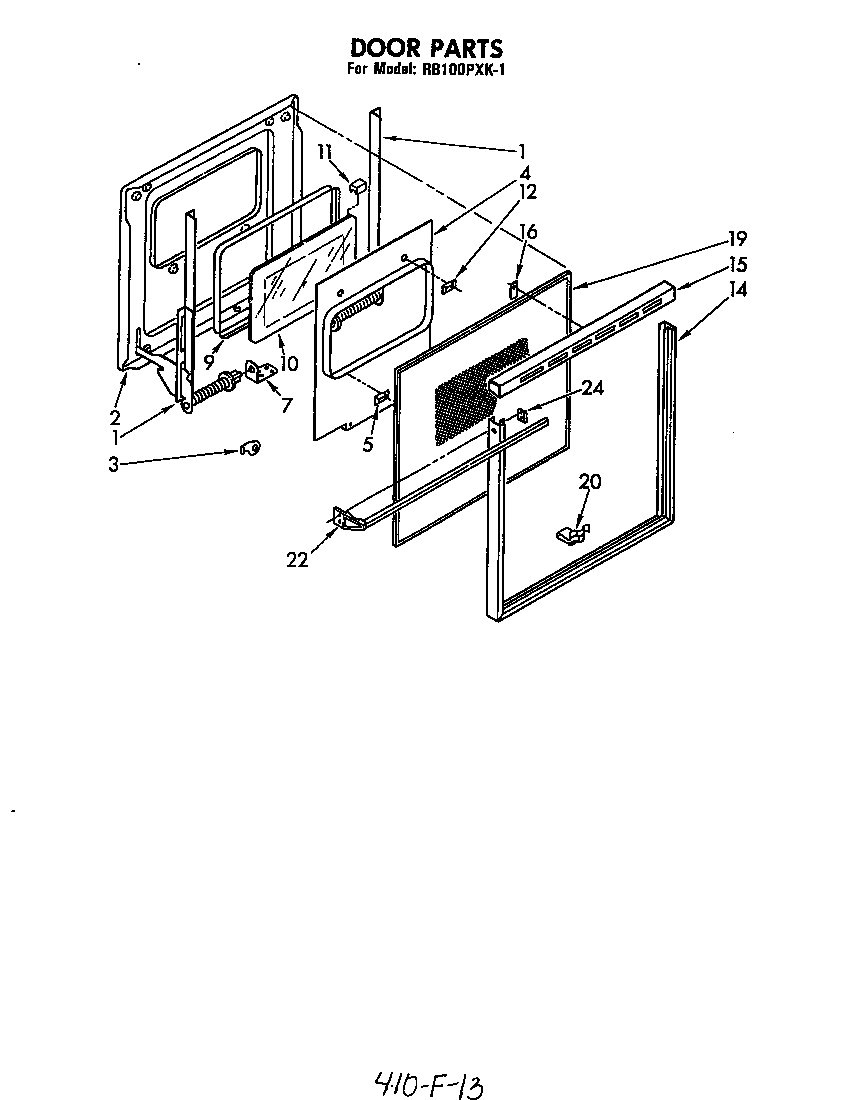 Whirlpool RB100PXK1 door diagram