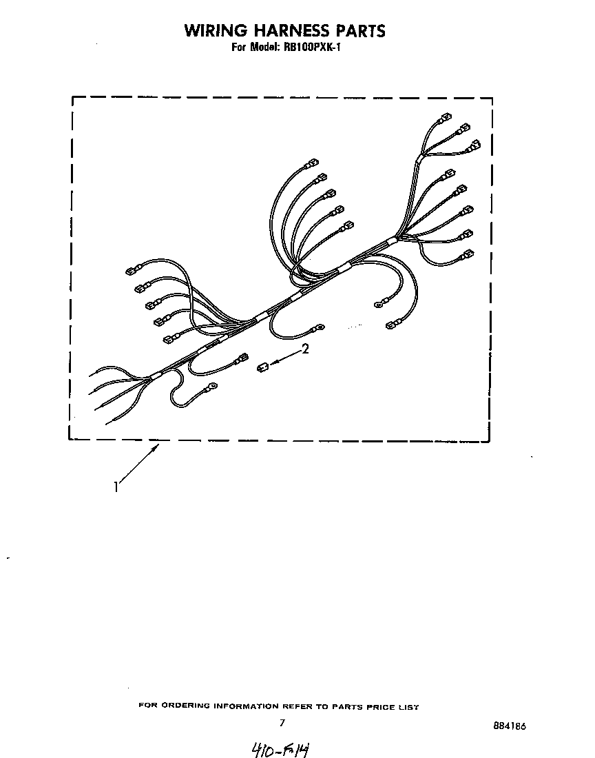 Whirlpool RB100PXK1 wiring harness diagram