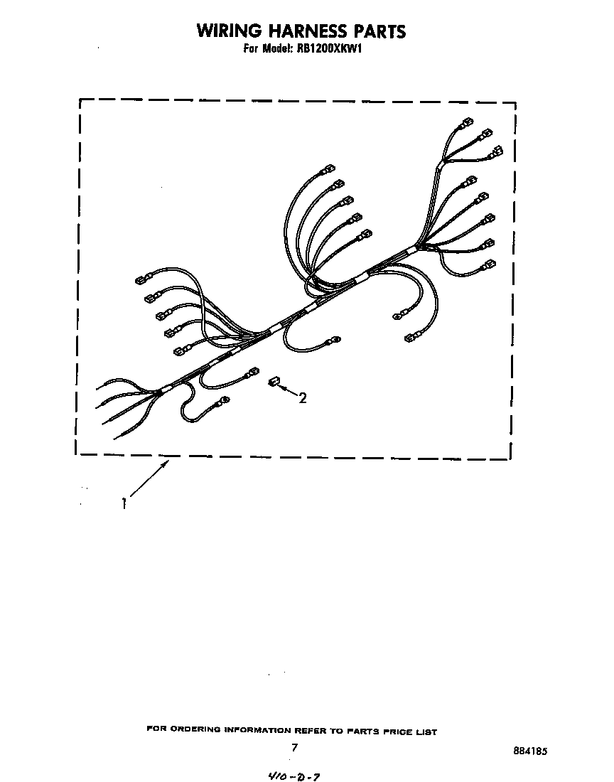 Whirlpool RB1200XKW1 wiring harness diagram