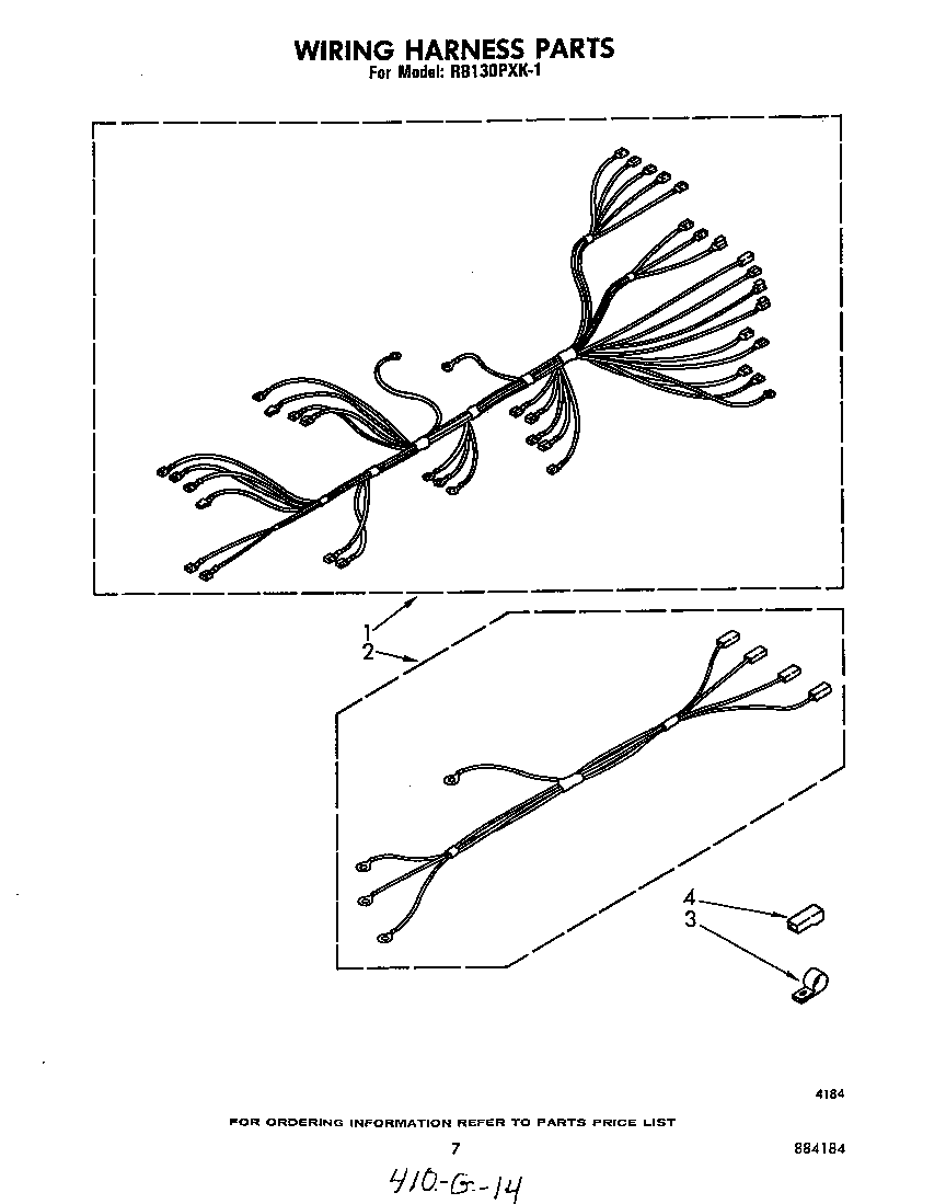 Whirlpool RB130PXK1 wire harness diagram