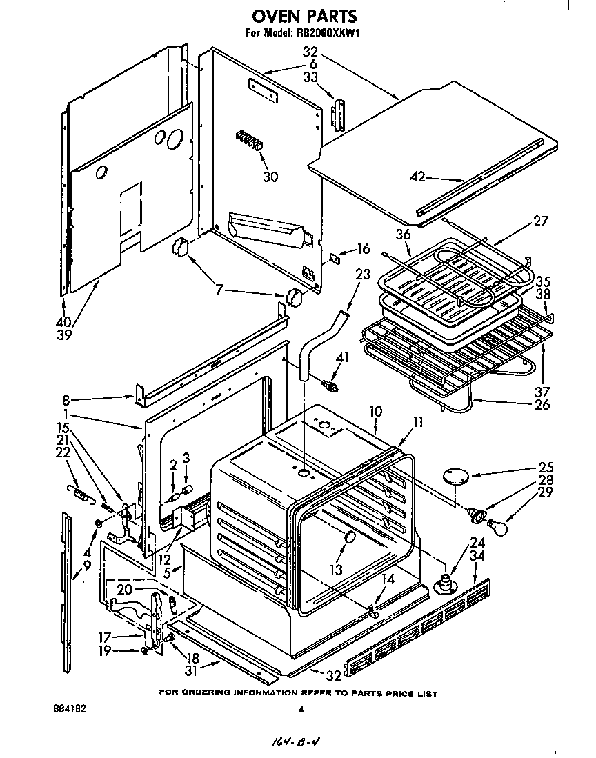 Whirlpool RB2000XKW1 oven diagram