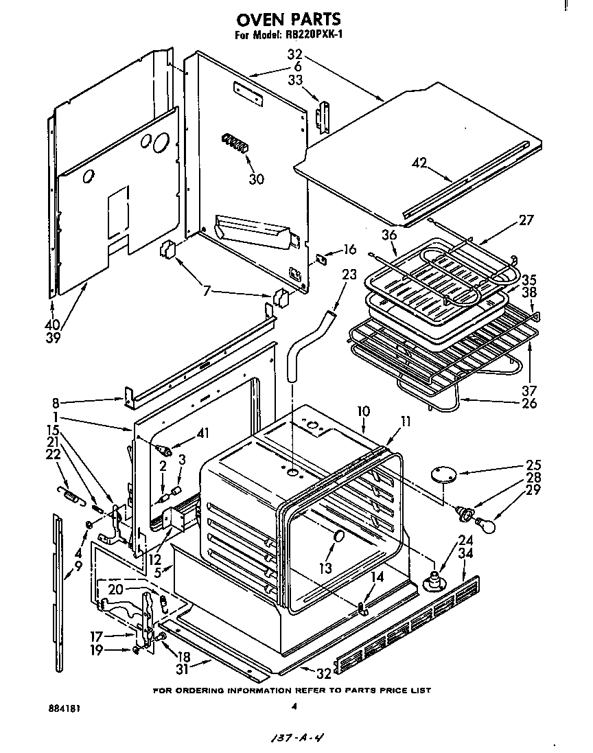 Whirlpool RB220PXK1 oven diagram