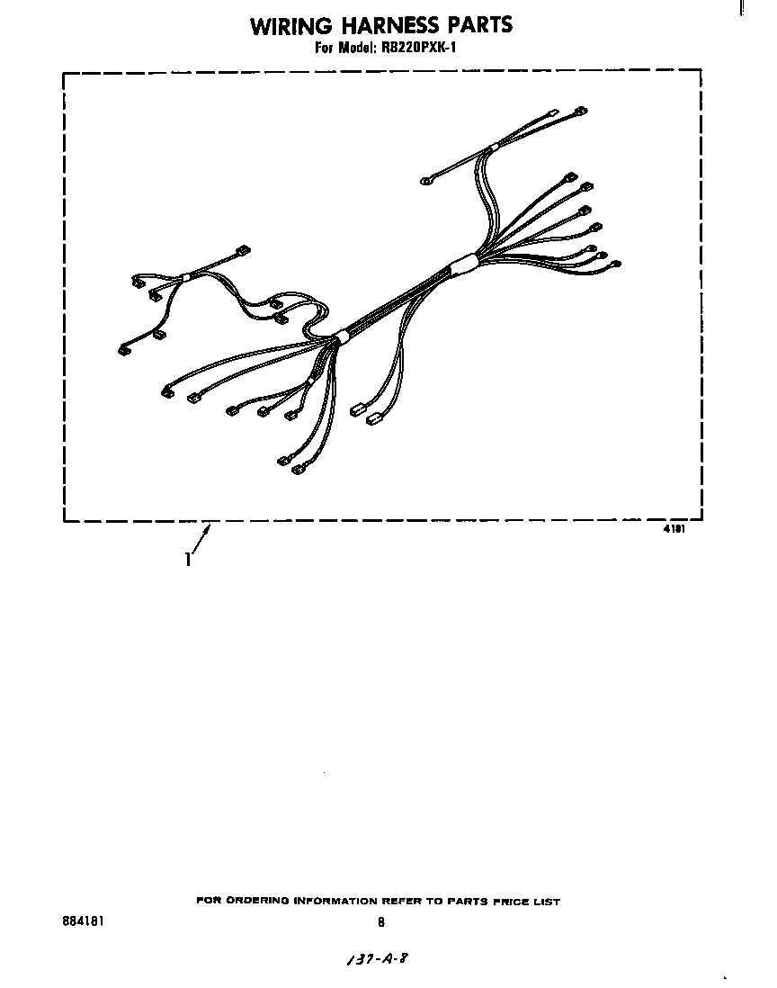 Whirlpool RB220PXK1 wiring harness diagram