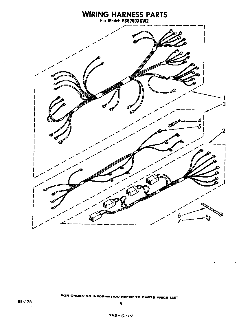 Whirlpool RS6700XKW2 wiring harness diagram