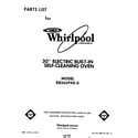 Whirlpool RB265PXK0 front cover diagram