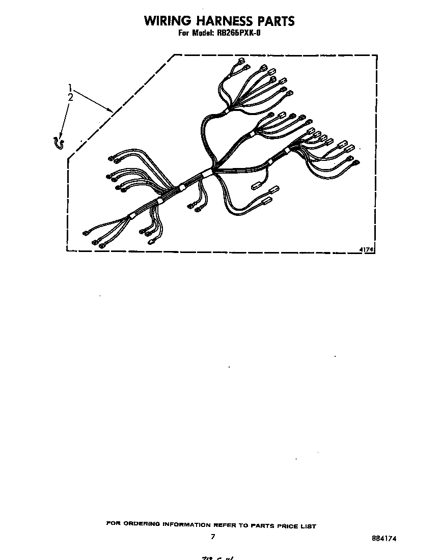 Whirlpool RB265PXK0 wiring harness diagram