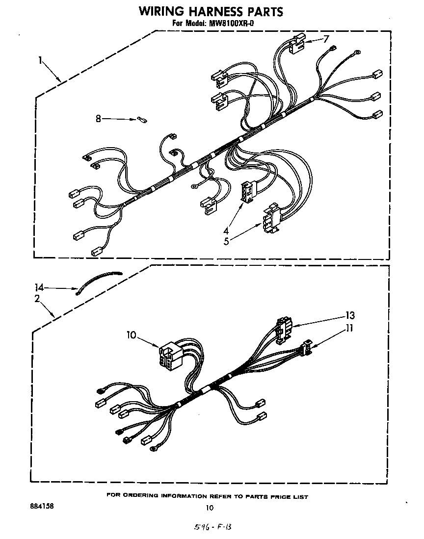 Whirlpool MW8100XR0 wiring harness diagram