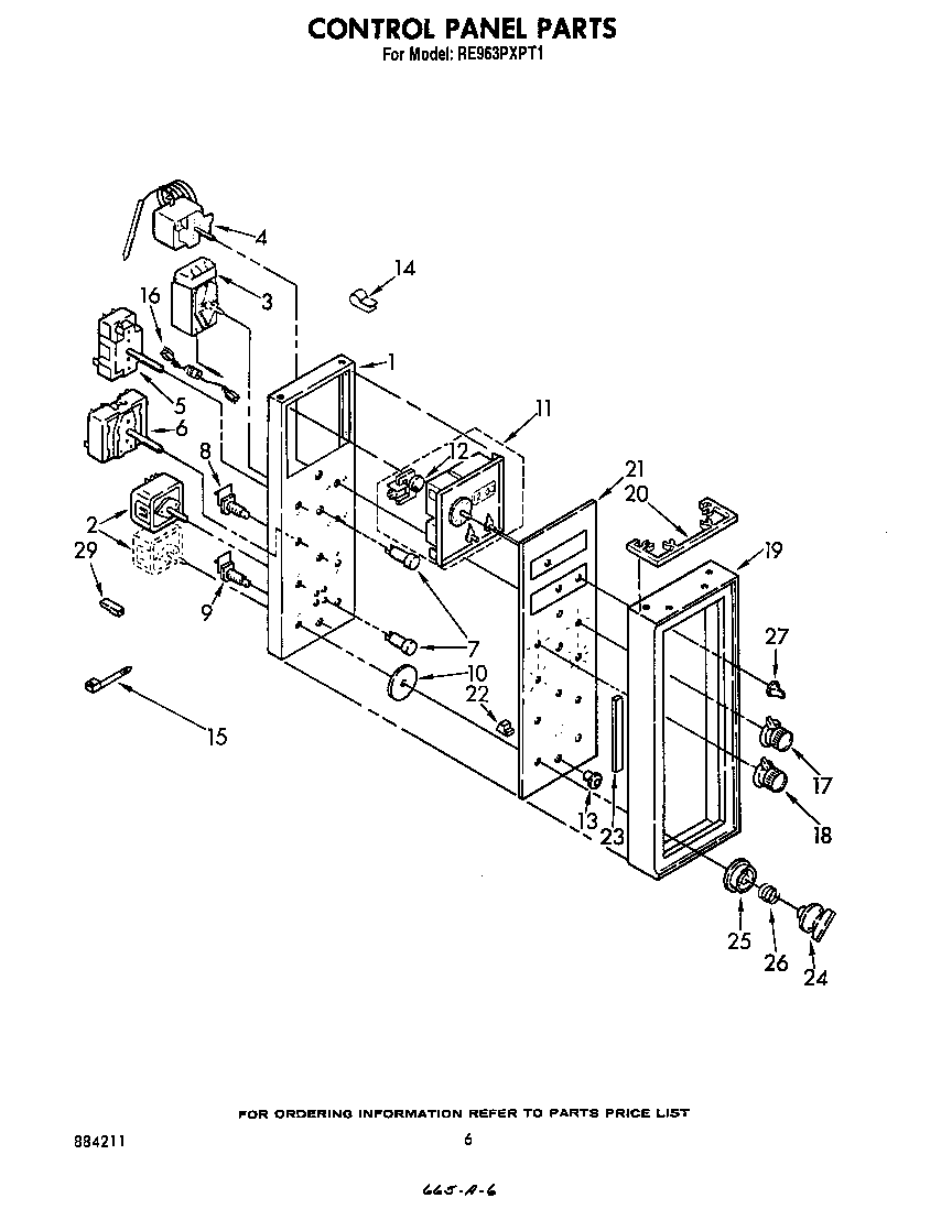 Whirlpool RE963PXPT1 control panel diagram