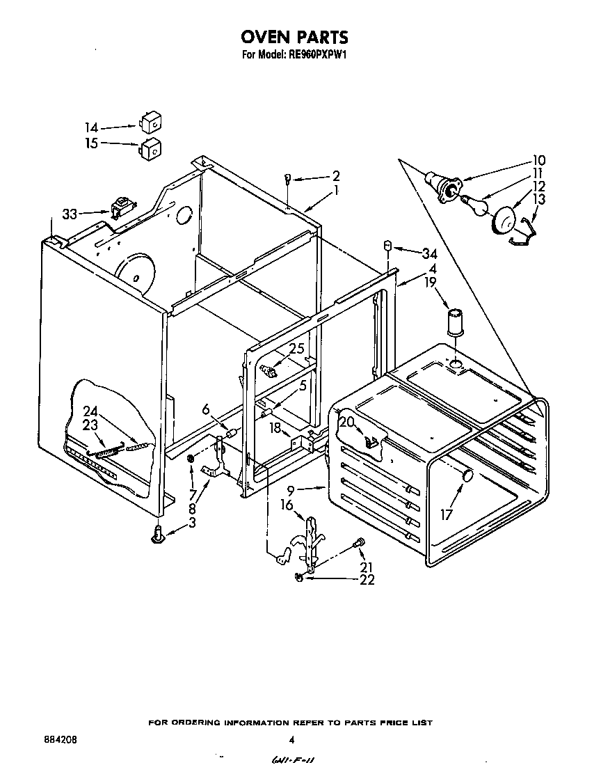 Whirlpool RE960PXPW1 oven diagram