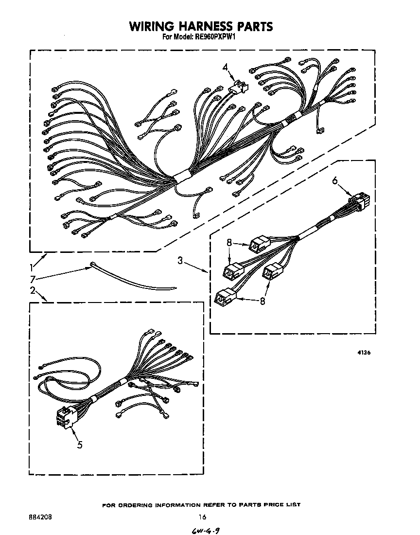 Whirlpool RE960PXPW1 wiring harness diagram