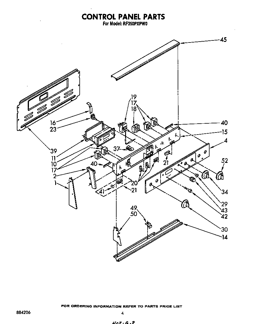 Whirlpool RF350PXPW0 control panel diagram
