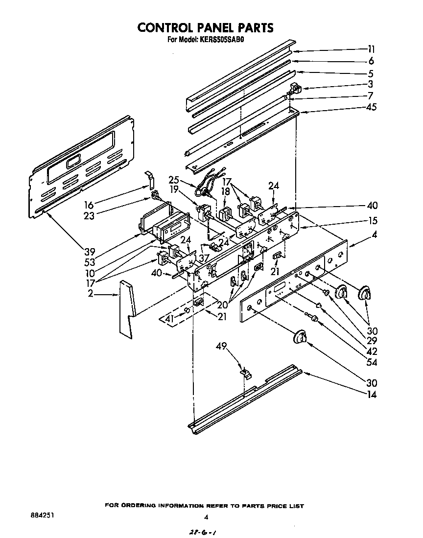 KitchenAid KERS505SWB0 control panel diagram