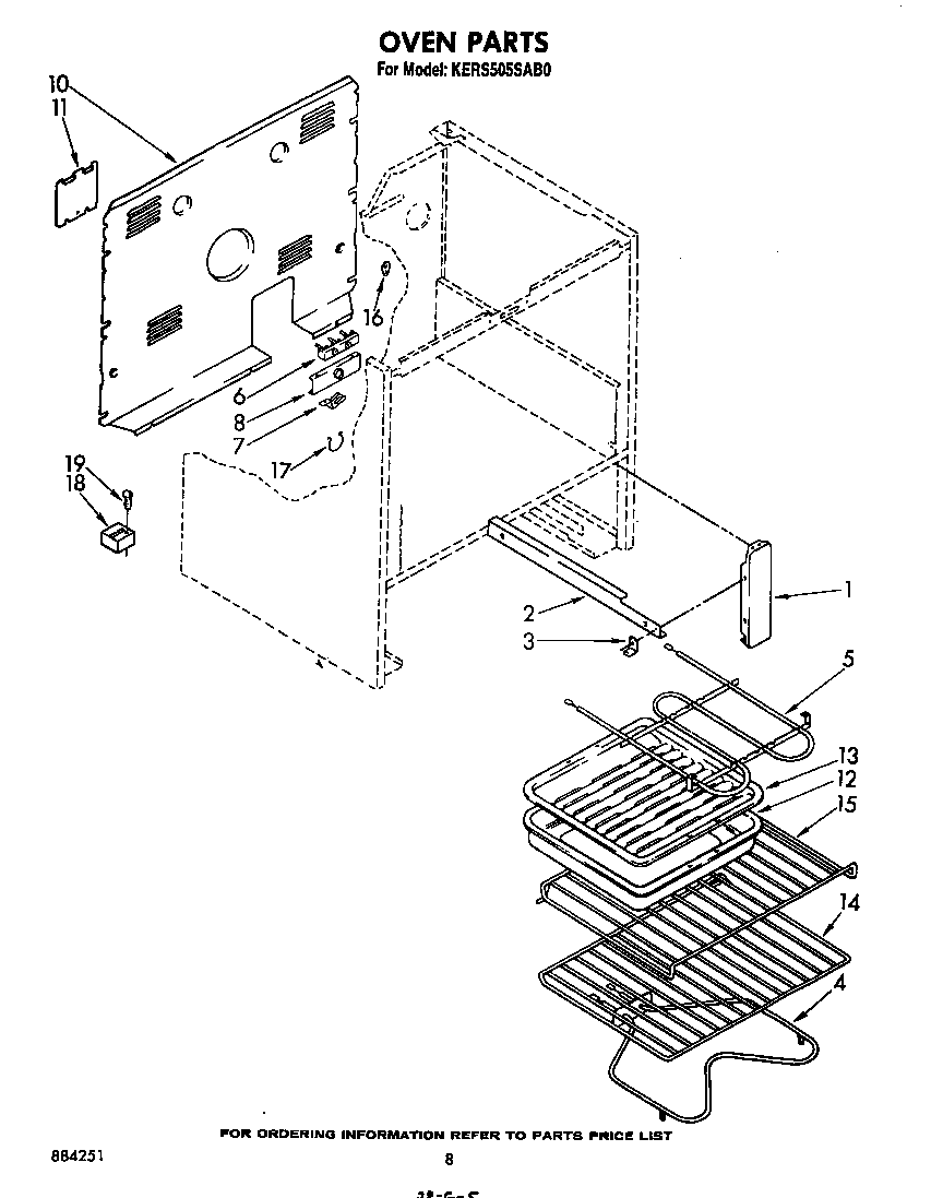 KitchenAid KERS505SWB0 oven diagram
