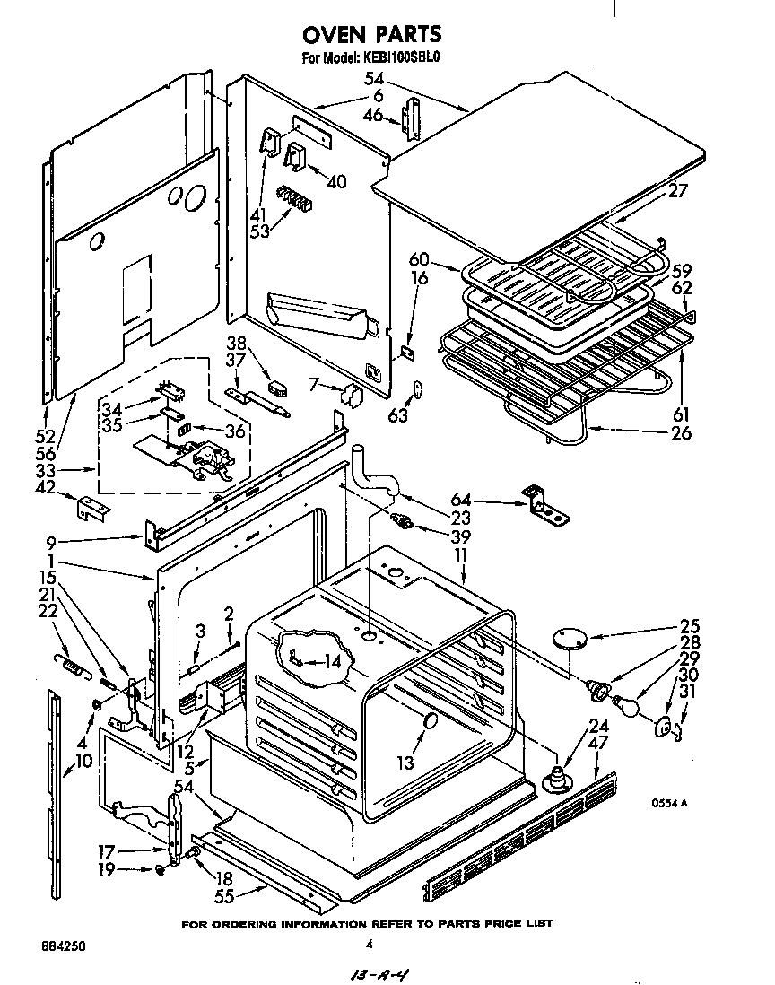 KitchenAid KEBI100SBL0 oven diagram