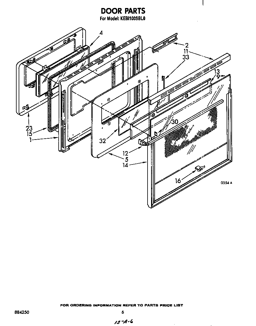 KitchenAid KEBI100SBL0 door diagram