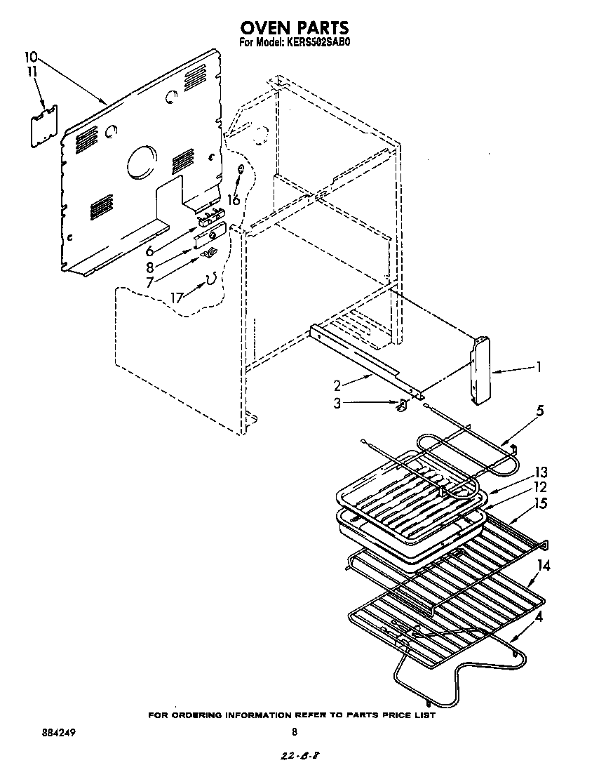 KitchenAid KERS502SWB0 oven diagram