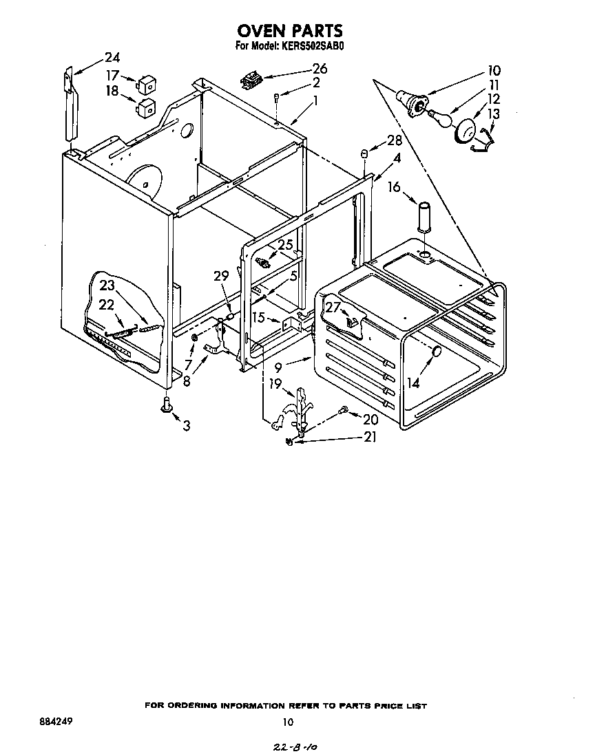 KitchenAid KERS502SWB0 oven diagram