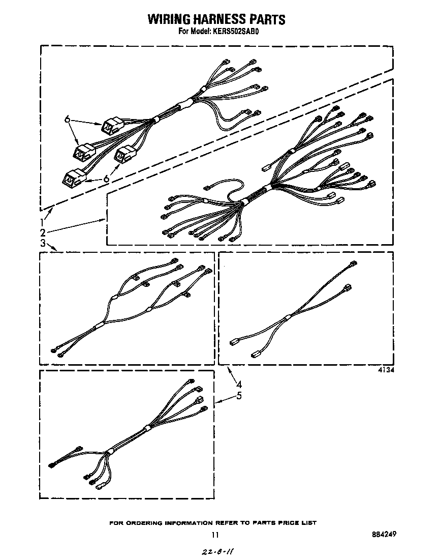 KitchenAid KERS502SWB0 wiring harness diagram