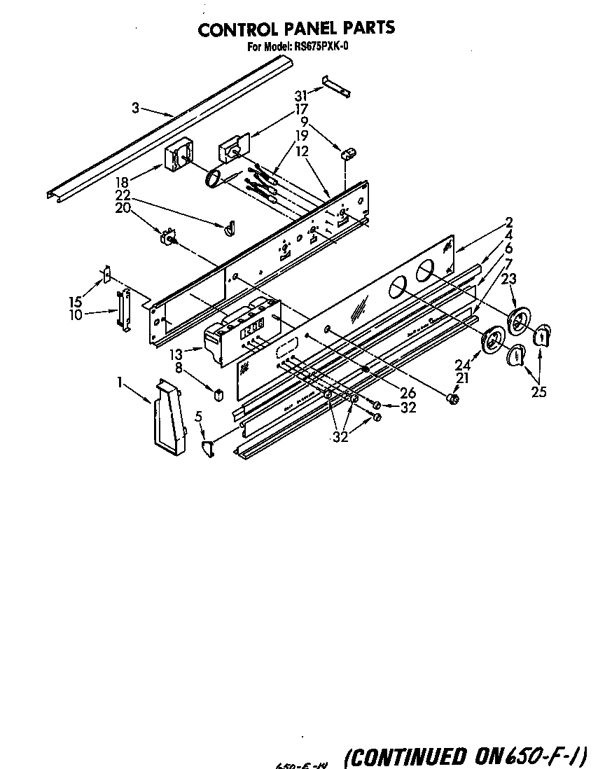 Whirlpool RS675PXK0 control panel diagram