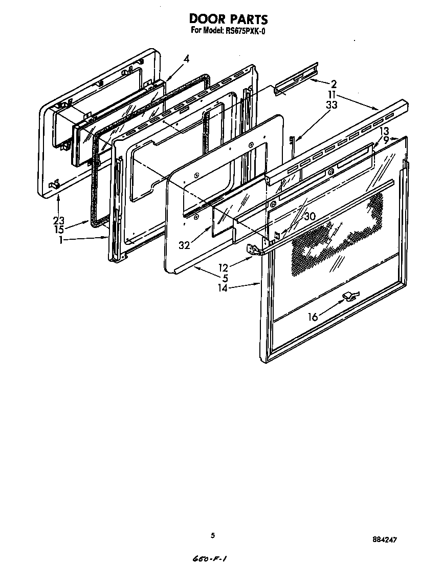Whirlpool RS675PXK0 door diagram