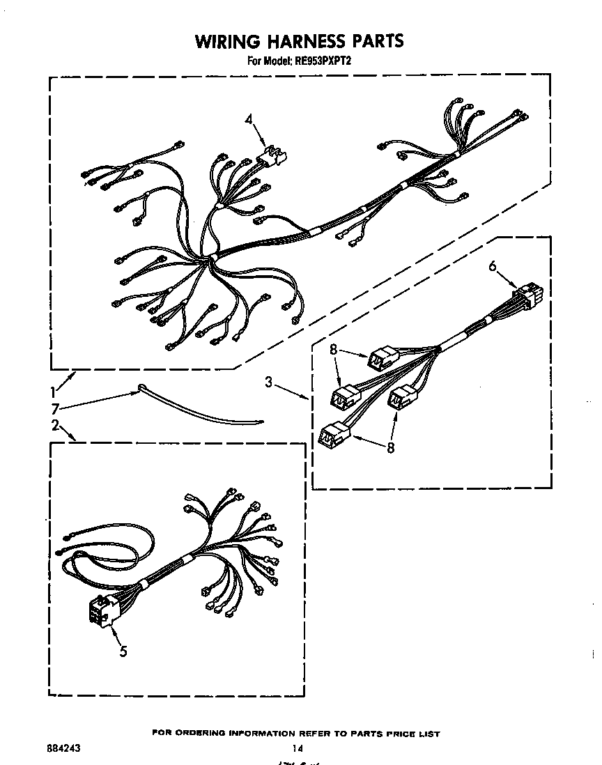 Whirlpool RE953PXPT2 wiring harness diagram