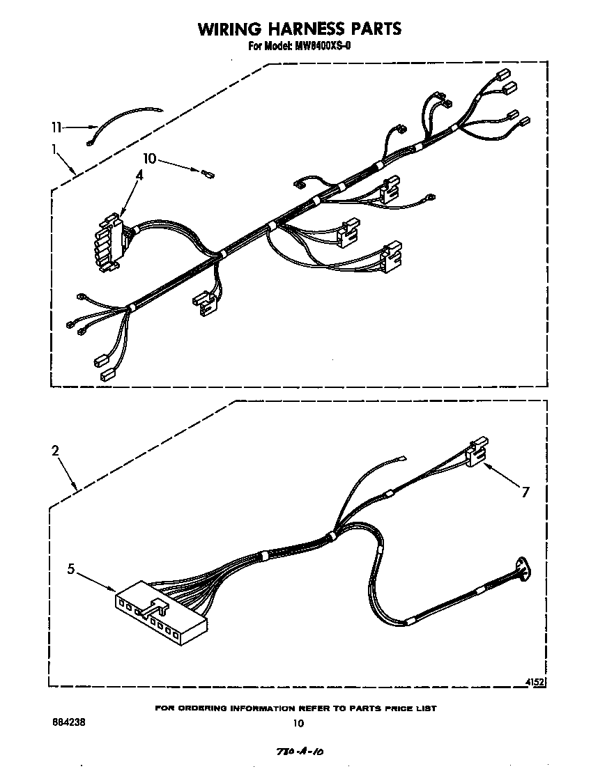 Whirlpool MW8400XS0 wiring harness diagram