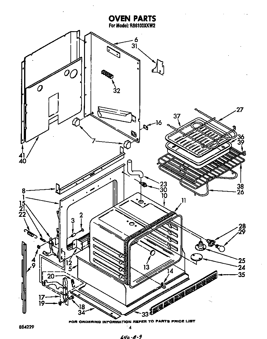 Whirlpool RS6100XKW2 oven diagram