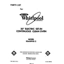 Whirlpool RS630PXK2 front cover diagram