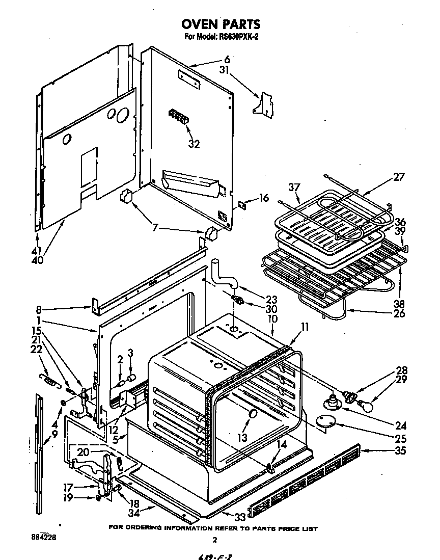 Whirlpool RS630PXK2 oven diagram