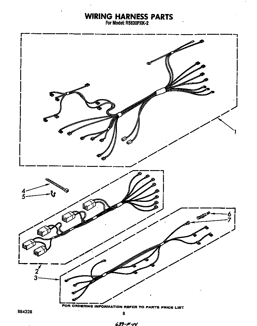 Whirlpool RS630PXK2 wiring harness diagram