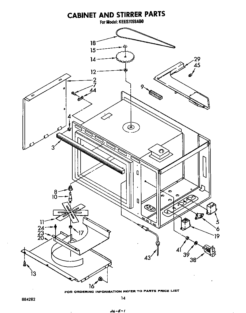 KitchenAid KEES705SWB0 cabinet and stirrer diagram