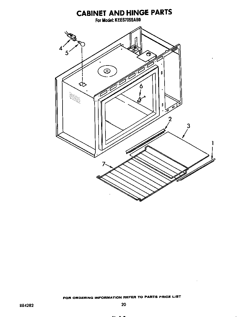KitchenAid KEES705SWB0 cabinet and hinge diagram