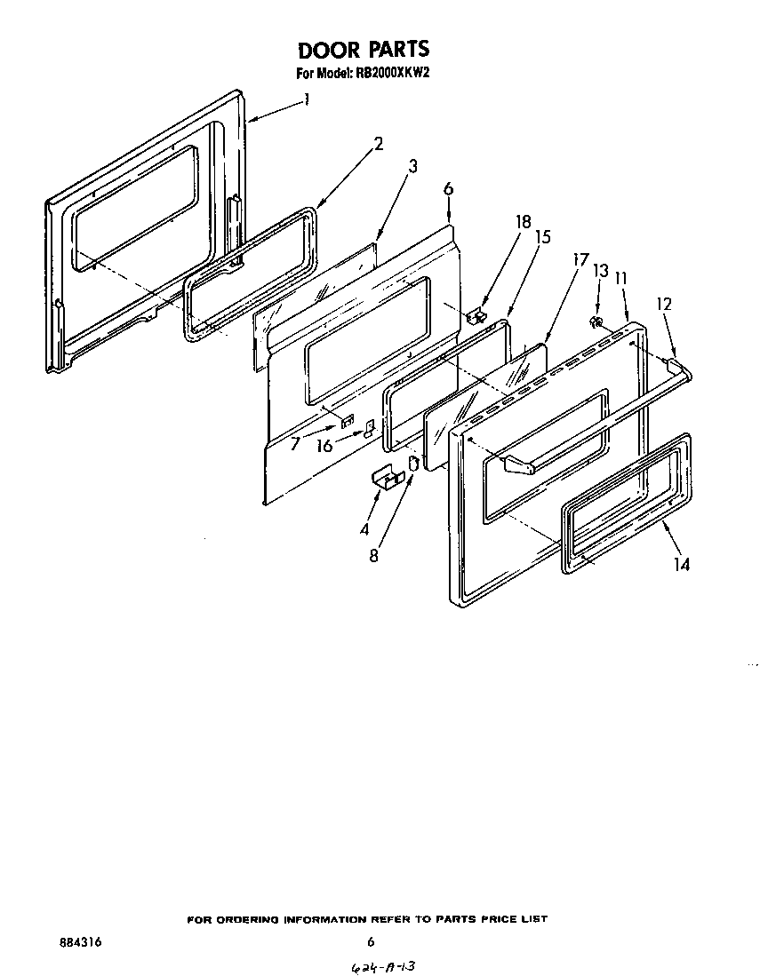 Whirlpool RB2000XKW2 door diagram