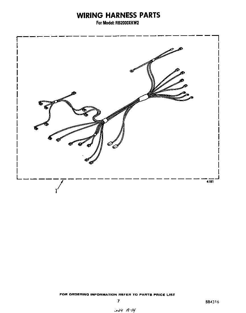 Whirlpool RB2000XKW2 wiring harness diagram