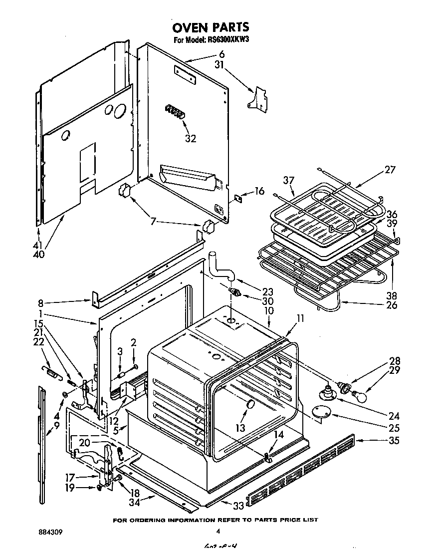 Whirlpool RS6300XKW3 oven diagram