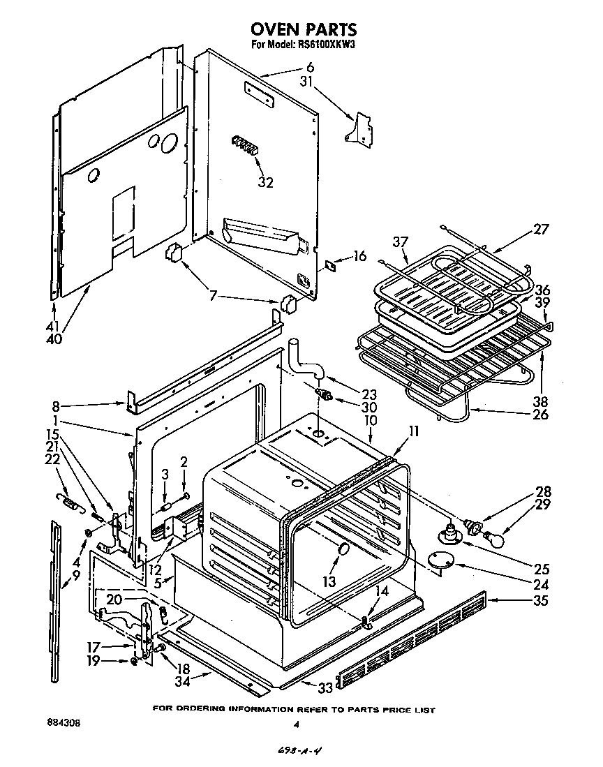 Whirlpool RS6100XKW3 oven diagram